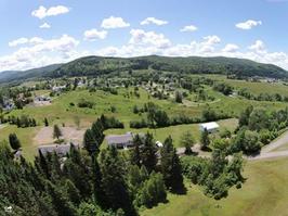 Arial Shot from Reservoir Road looking down upon the village of Canaan